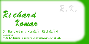 richard komar business card